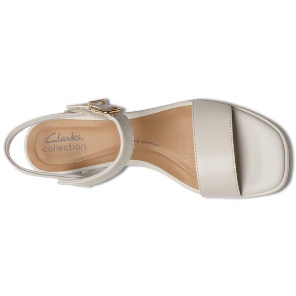 NWT Clarks Jaylan Ray Women's Sandals off White Leather : 9 B - Medium - Picture 2 of 7